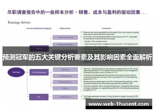 预测冠军的五大关键分析要素及其影响因素全面解析